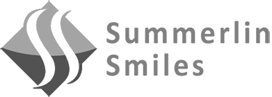 Summerlin Smiles logo featuring stylized gray dental flame design with text.